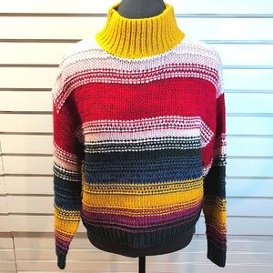 Sundance Vibrant Striped Oversized Sweater Size PS EUC